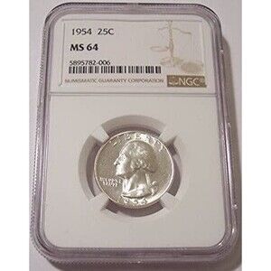 1954 Washington Quarter MS64 NGC